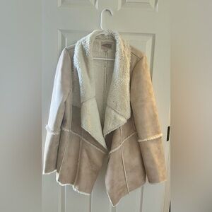 Forever 21 Cream and Tan Teddy Jacket